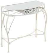 vidaXL Βοηθητικό Τραπέζι Γαλλικό Στιλ Λευκό 82 x 39 x 76 εκ. Μεταλλικό