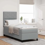 vidaXL Κρεβάτι με Βαθιά Στρώμα Ανοιχτό Γκρι 80x200 εκ. Ύφασμα