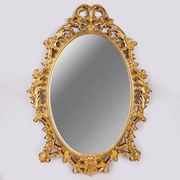 Καθρέπτης Τοίχου 751-12022 100x140cm Gold Estheti Home Γυαλί,Polyresin