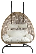 Κούνια Πολυθρόνα ArteLibre ABRONIUS Φυσικό Μέταλλο/Rattan 130x68x195cm