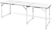 Τραπέζι Camping Πτυσσόμενο Ρυθμιζόμενου Ύψους 180 x 60 εκ. Αλουμινίου