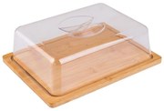 ESTIA ΒΑΣΗ ΤΥΡΙΩΝ BAMBOO ESSENTIALS ΜΕ ΠΛΑΣΤΙΚΟ ΚΑΠΑΚΙ 24x18x7.5cm