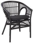 ΠΟΛΥΘΡΟΝΑ DAMPAR HM9929.03 RATTAN &amp;amp; ΜΑΞΙΛΑΡΙ ΣΕ ΜΑΥΡΟ 58x63x79Υεκ. - HM9929.03