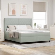 vidaXL Κρεβάτι με ελατήρια Ανοιχτό γκρι 180 x 200 cm Βελούδο