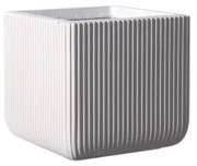 Γλάστρα Πήλινη Τετράγωνη Stripe Λευκή S 24x24x23 εκ. A-0050-8 Supergreens-A-0050-8-Λευκό A-0050-8