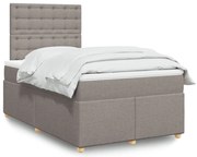vidaXL Κρεβάτι Boxspring με Στρώμα Taupe 120x190 εκ. Υφασμάτινο