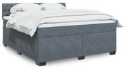 vidaXL Κρεβάτι Boxspring με Στρώμα Σκούρο Γκρι 180x200 εκ. Βελούδινο