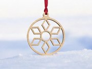 Intra απο ξύλο plywood 3mm-4mm πάχος – Χριστουγεννιάτικη μπάλα με νιφάδες χιονιού 25x25 cm INTRAVECTRY-MY545389