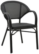 Καρέκλα - Πολυθρόνα Elyza μαύρο αλουμίνιο-μαύρο textilene 57x62x84 εκ. 57x62x83 εκ.