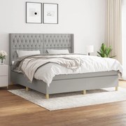 ΚΡΕΒΑΤΙ BOXSPRING ΜΕ ΣΤΡΩΜΑ ΑΝΟΙΧΤΟ ΓΚΡΙ 180X200 ΕΚ. ΥΦΑΣΜΑΤΙΝΟ 3132249