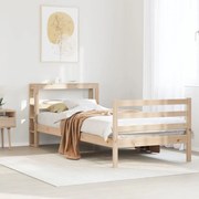 vidaXL Σκελετός Κρεβατιού Χωρίς Στρώμα 90x200 εκ Μασίφ Ξύλο Πεύκου