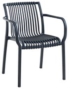 MODENA Πολυθρόνα Στοιβαζόμενη, PP-UV Protection Ανθρακί 57x58x79cm