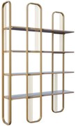 Βιβλιοθήκη Sierra 379VLV1307 125x28x180cm Gold