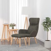 Πολυθρόνα Relax Σκούρο Γκρι Βελούδινη με Σκαμπό 3097821