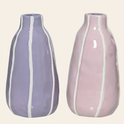 Beauty Home Βάζο Πορσελάνης με Ρίγα 11.2 x 20.9 CM  Μωβ