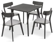 Tραπεζαρία Benson - Toto σετ 5τμχ rustic grey - ύφασμα grey 80x80x75εκ 80x80x75 εκ.