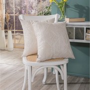 Μαξιλαροθήκη Διακοσμητική Izola 01 Ecru Teoran 43X43 Cotton-Polyester