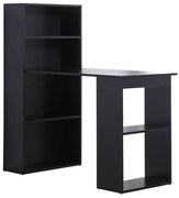 Ξύλινο Γραφείο με Βιβλιοθήκη 120 x 55 x 120 cm Χρώματος Μαύρο HOMCOM 836-069BK 836-069BK