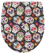 SCHÜTTE Κάθισμα Λεκάνης CRAZY SKULL Γυαλιστερό + Soft-Close Duroplast - Πολύχρωμο