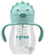 U-Grow UG03-SIP330 Παιδικό Ποτηράκι με Λαβές και Καλαμάκι από Πλαστικό 330ml