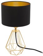 Φωτιστικό Επιτραπέζιο Carlton 2 95788 Balck-Gold Eglo Μέταλλο,Ύφασμα