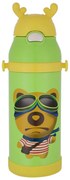 Θερμός Ανοξείδωτος Με Καλαμάκι Bear Green Animals Estia 350ml 01-10973