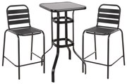 Σετ Κήπου Μπάρ LAURA 3 τεμ Μαύρο Μέταλλο & Αλουμίνιο