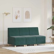vidaXL Μοναδικός Καναπές χωρίς Χερούλια 3 pcs Σκούρο πράσινο