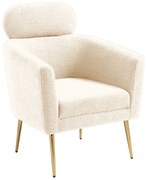 MELISA  leisure armchair cream / gold DIOMMI V-CH-MELISA-FOT-KREMOWY