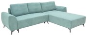 Kαναπές κρεβάτι τριθέσιος αναστρέψιμος Settee  ύφασμα με αποθηκευτικό χώρο σε σιέλ απόχρωση 286x204x93εκ
