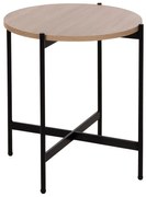 Τραπεζάκι σαλονιού C9589.03 MDF Σονόμα και Μαύρη Μεταλλική Βάση Φ50x55Υεκ. 50x50x55 εκ.