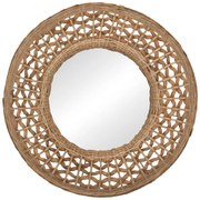 Καθρέπτης Mazun Inart  ξύλο σε φυσική απόχρωση Φ60x8εκ