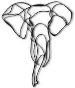 Διακοσμητικό Τοίχου Elephant 805BSG1126 52x41cm Black Wallity Metal