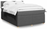 vidaXL Κρεβάτι Boxspring με Στρώμα Σκούρο Γκρι 160x200 εκ Υφασμάτινο