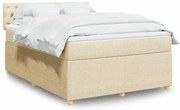 vidaXL Κρεβάτι Boxspring με Στρώμα Κρεμ 160x200 εκ. Υφασμάτινο