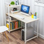 ΓΡΑΦΕΙΟ Η/Υ 4 Ράφια Μέταλλο Βαφή Άσπρο - Melamine Απόχρωση Maple  90x40x73/110cm [-Άσπρο-, -Φυσικό-] [-Melamine-, -Μέταλλο-] ΕΟ401,3
