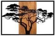 Διακοσμητικό τοίχου Acacia Tree Megapap ξύλινο - μεταλλικό χρώμα καρυδί - μαύρο 90x3x58εκ.-GP052-0079
