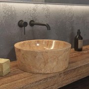 Νιπτήρας Επικαθήμενος Πέτρινος Timur Φ40x15cm Red Karag Πέτρα