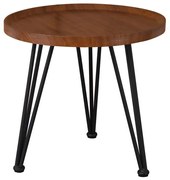 MATRIX Τραπεζάκι Σαλονιού Καθιστικού, Μέταλλο Βαφή Μαύρο, Ξύλο Καρυδί Φ50xH.46cm