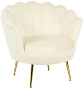 Πολυθρόνα Daimon βελούδο σε λευκό-χρυσό απόχρωση 79x74x78εκ 79x74x78 εκ.