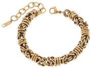 Βραχιόλι Senza Gold Plated Steel, χοντρή αλυσίδα με πλεκτό σχέδιο
