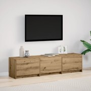 vidaXL Κιβώτιο τηλεόρασης με LED Δρυού 165x34x40 εκ. Επεξεργασμένο Ξύλο