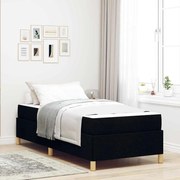 vidaXL Κρεβάτι με ελατήρια Μαύρο και Λευκό 90 x 200 cm ύφασμα