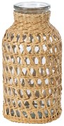 Βάζο Mandy 35628 Φ10,5x20cm Natural GloboStar Γυαλί,Bamboo