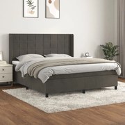 ΚΡΕΒΑΤΙ BOXSPRING ΜΕ ΣΤΡΩΜΑ ΣΚΟΥΡΟ ΓΚΡΙ 180X200 ΕΚ. ΒΕΛΟΥΔΙΝΟ 3132694