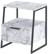 Κομοδίνο Pal 855DTE5188 45x40x50cm Marble Effect White-Black