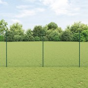 vidaXL Περίφραξη τύπου αλυσίδας  με 10 U Posts Πράσινη 1.5x10 μ Χάλυβας
