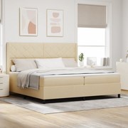 vidaXL Κρεβάτι Box με Στρώμα Κρεμ 200x200 εκ, ύφασμα.