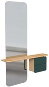 Καθρέπτης Τοίχου One More Look 5620C5620-3 78x15x118cm Oak-Green Umage Steel,Wood