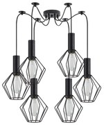 SE21-BL-4-BL6-GR1 ADEPT TUBE Black Pendant Black Metal Grid+